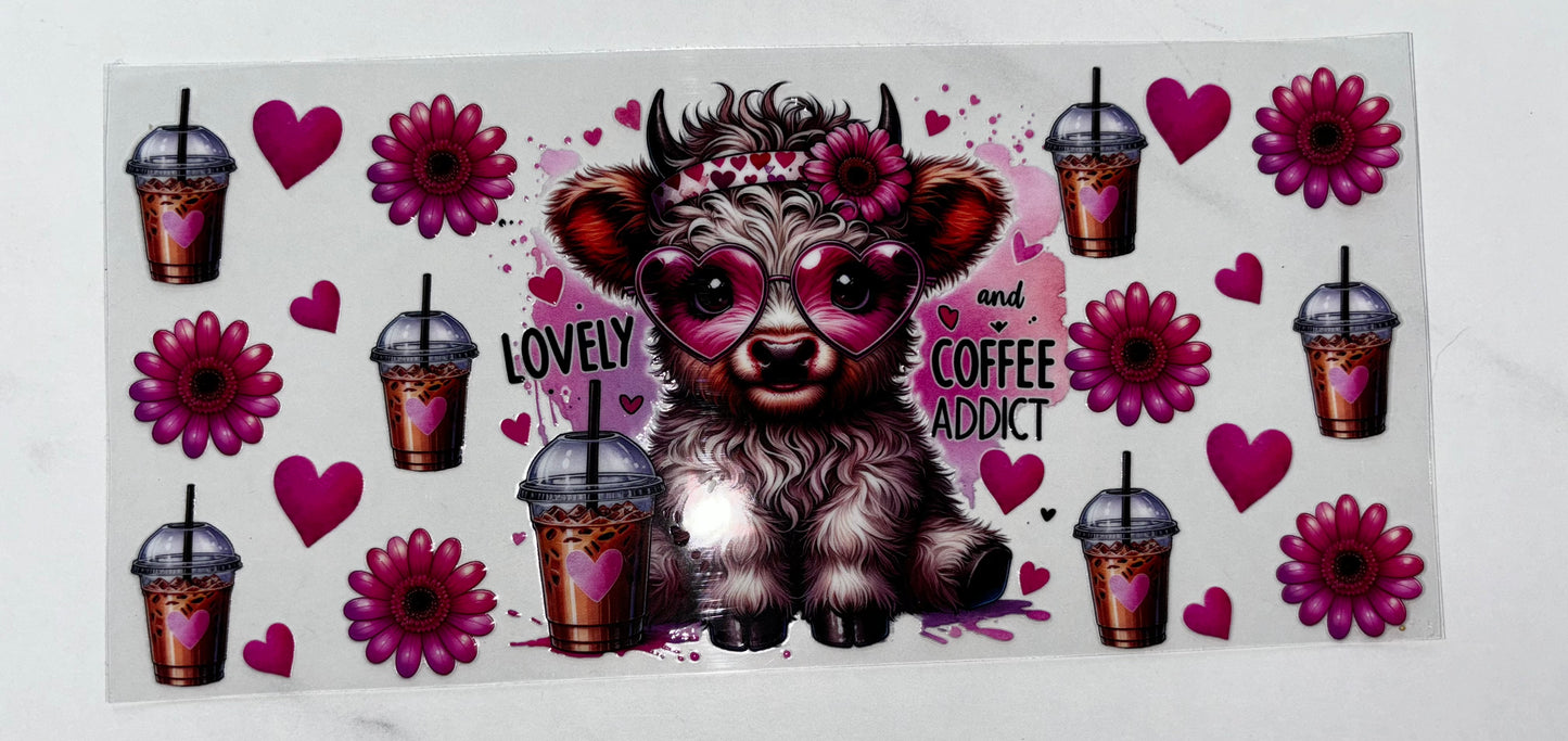 Pink coffee highland cow