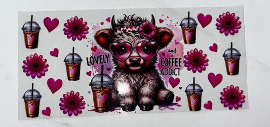 Pink coffee highland cow