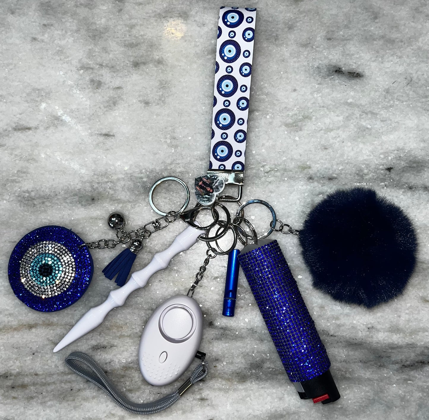 Blue Evil Eye Keychain